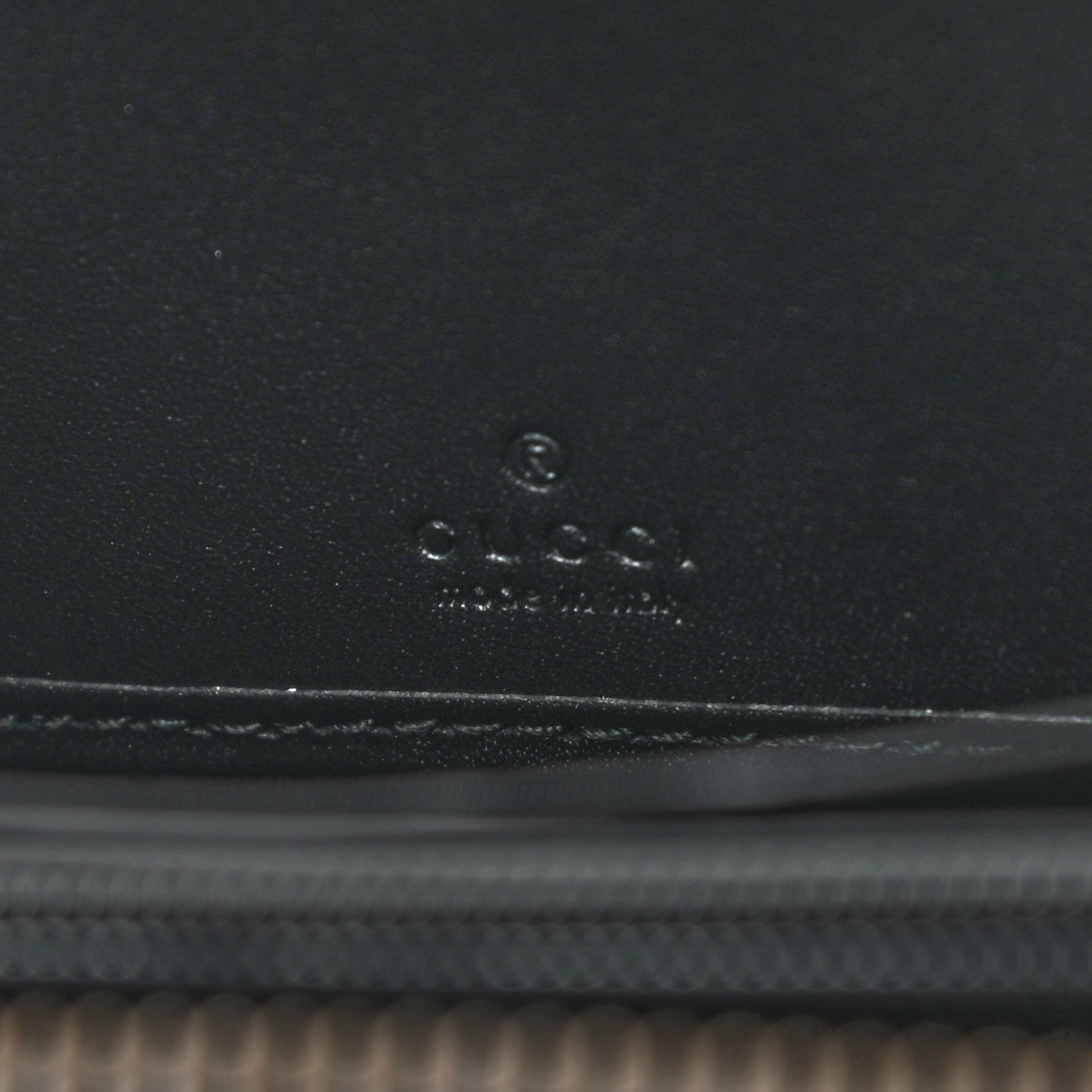 Gucci GG Supreme Monogram Osiride Zip Around Wallet Black Gold 6 of 9