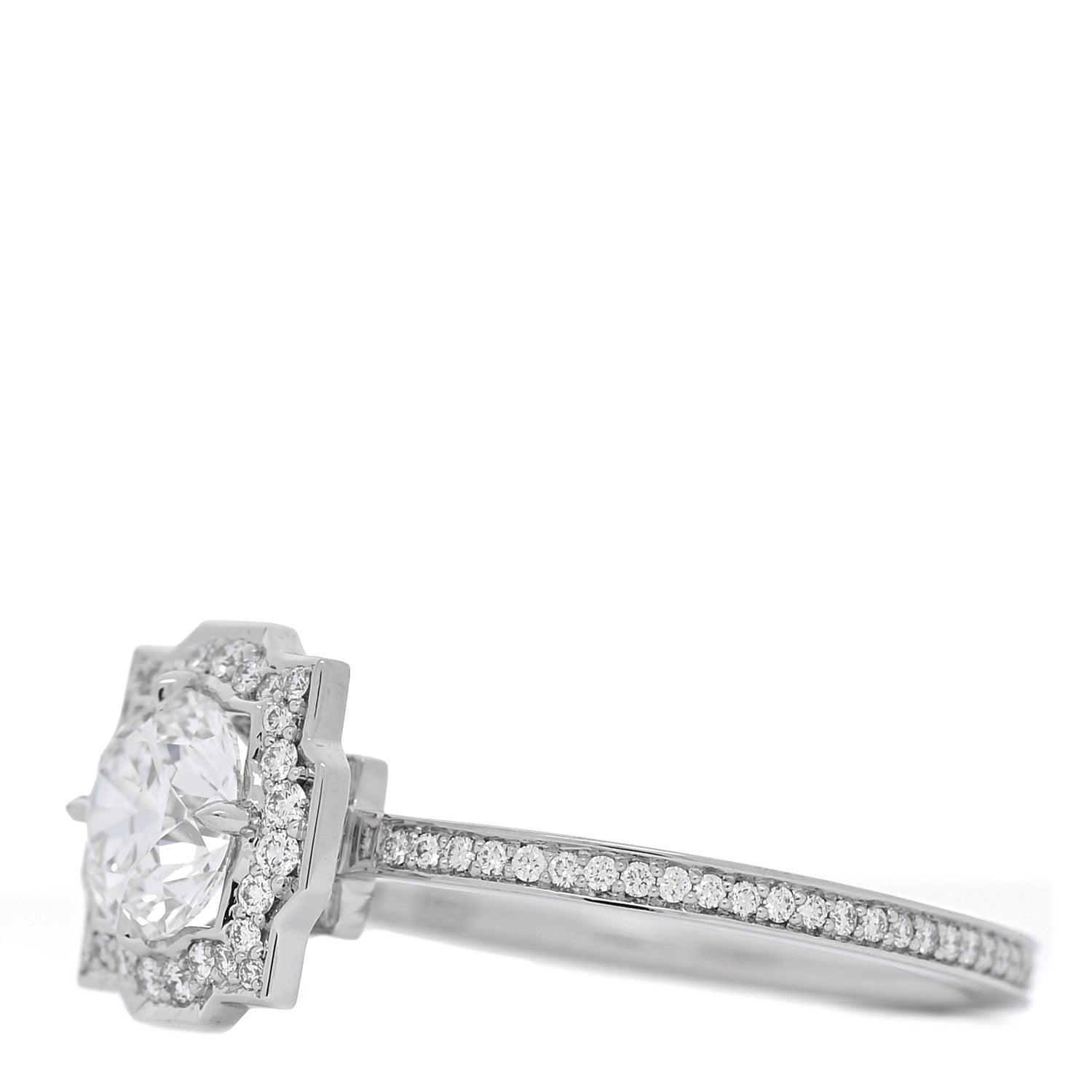 Harry Winston Platinum Diamond .71ct Belle Round Brilliant Micropave Ring 49 5 4 of 7