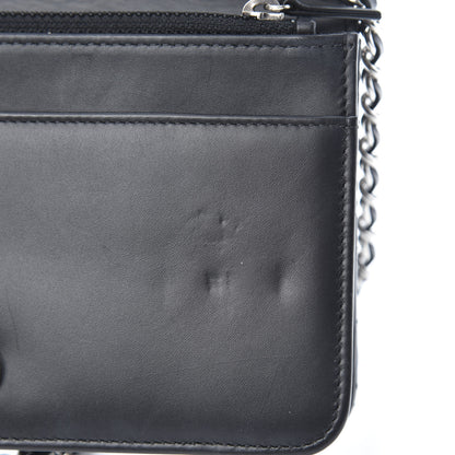 Chanel Lambskin Camellia Studded Wallet on Chain WOC Black 13 of 15