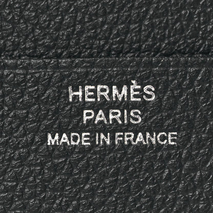 Hermes Evergrain H Sellier Card Holder Black 8 of 10