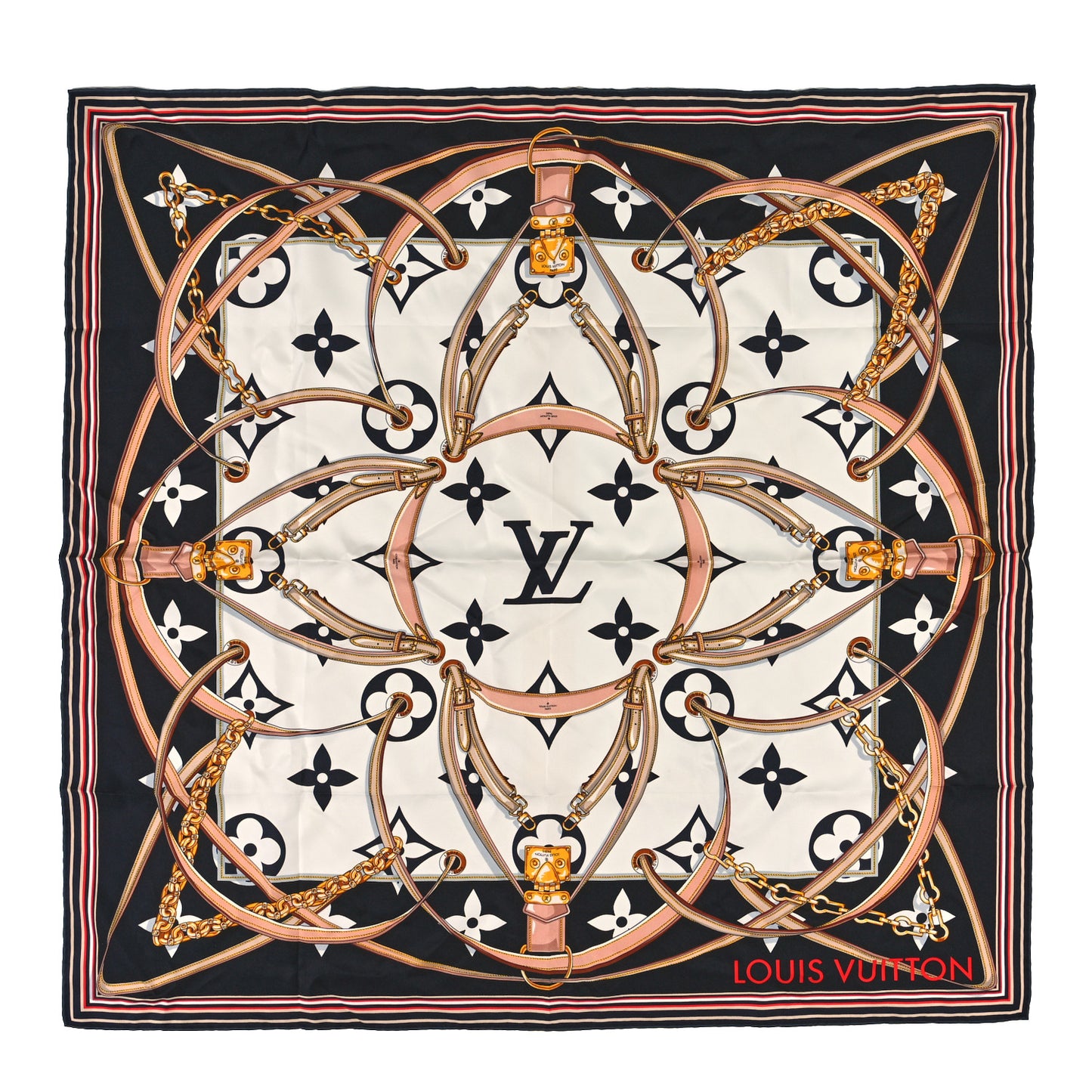 Silk Monogram Ultimate Square 90 Scarf Black