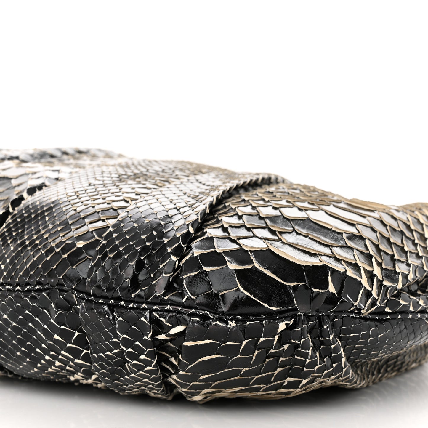 Snakeskin Medium Hysteria Top Handle Bag Black