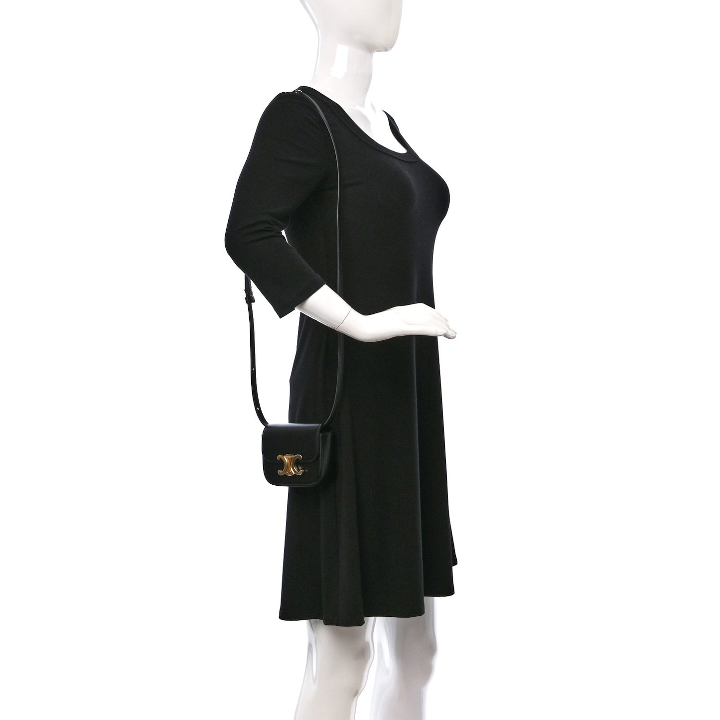 Shiny Calfskin Mini Triomphe Black