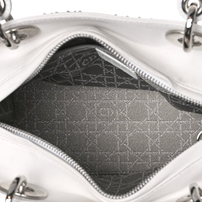 Christian Dior Lambskin Studded Cannage Medium Lady Dior White 5 of 19