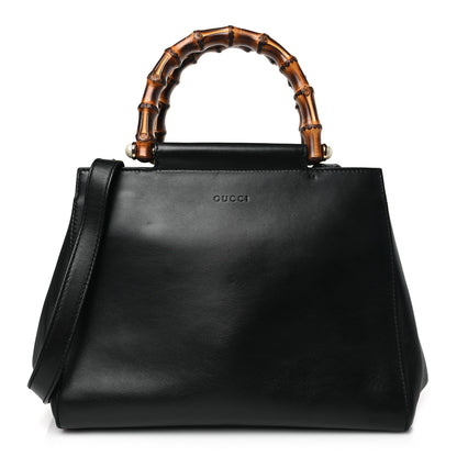 Gucci Nappa Bamboo Small Nymphaea Top Handle Bag Black 1 of 9