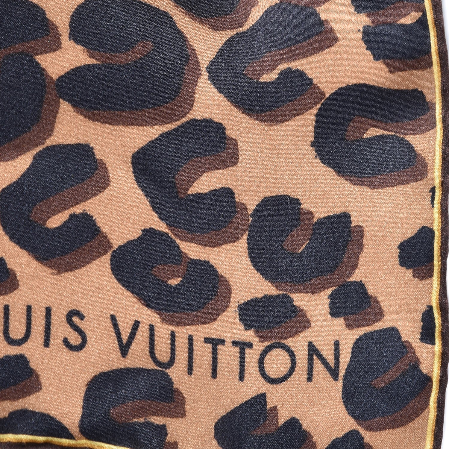 Louis Vuitton Silk Leopard Monogram Square Scarf 6 of 6