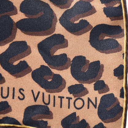 Louis Vuitton Silk Leopard Monogram Square Scarf 6 of 6
