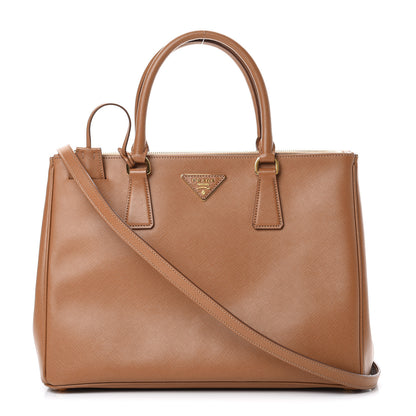 Prada Saffiano Medium Galleria Double Zip Tote Caramel 1 of 14