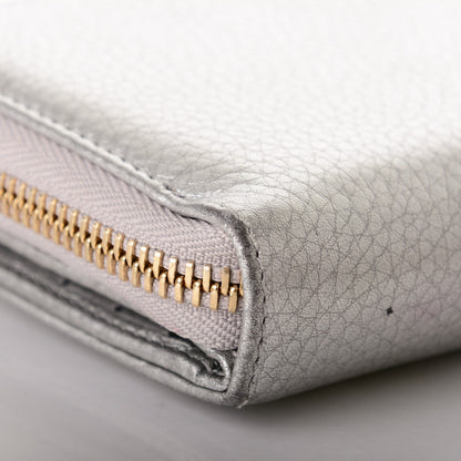 Gucci Calfskin Zip Around French Wallet Silver 9 of 12