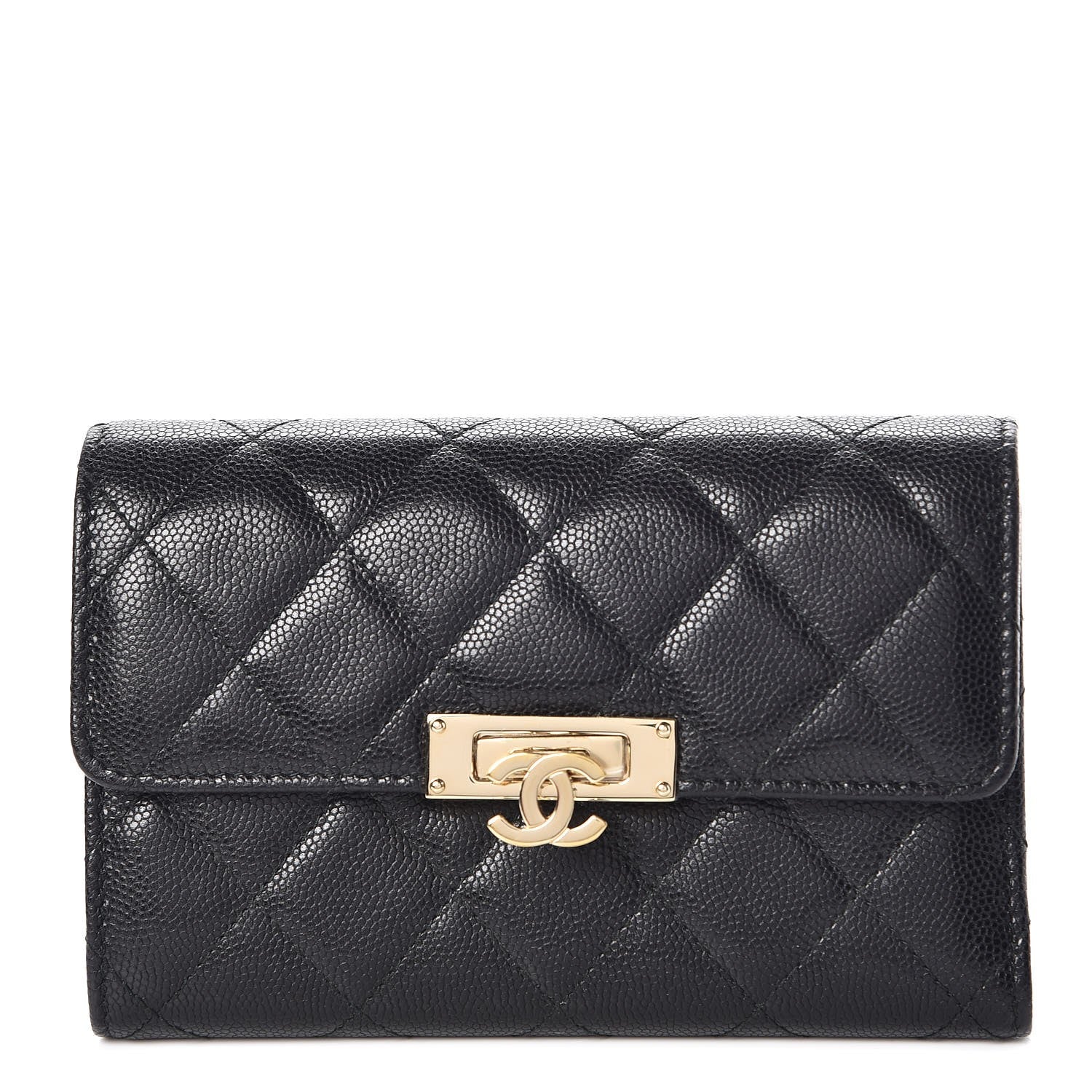 Chanel Caviar Quilted Small Golden Class Flap Wallet Black 1 of 8
