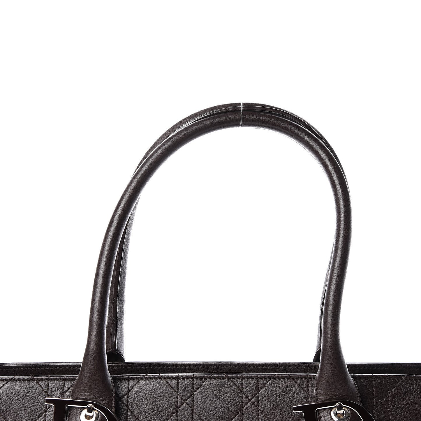 Calfskin Cannage Shoulder Bag Dark Brown
