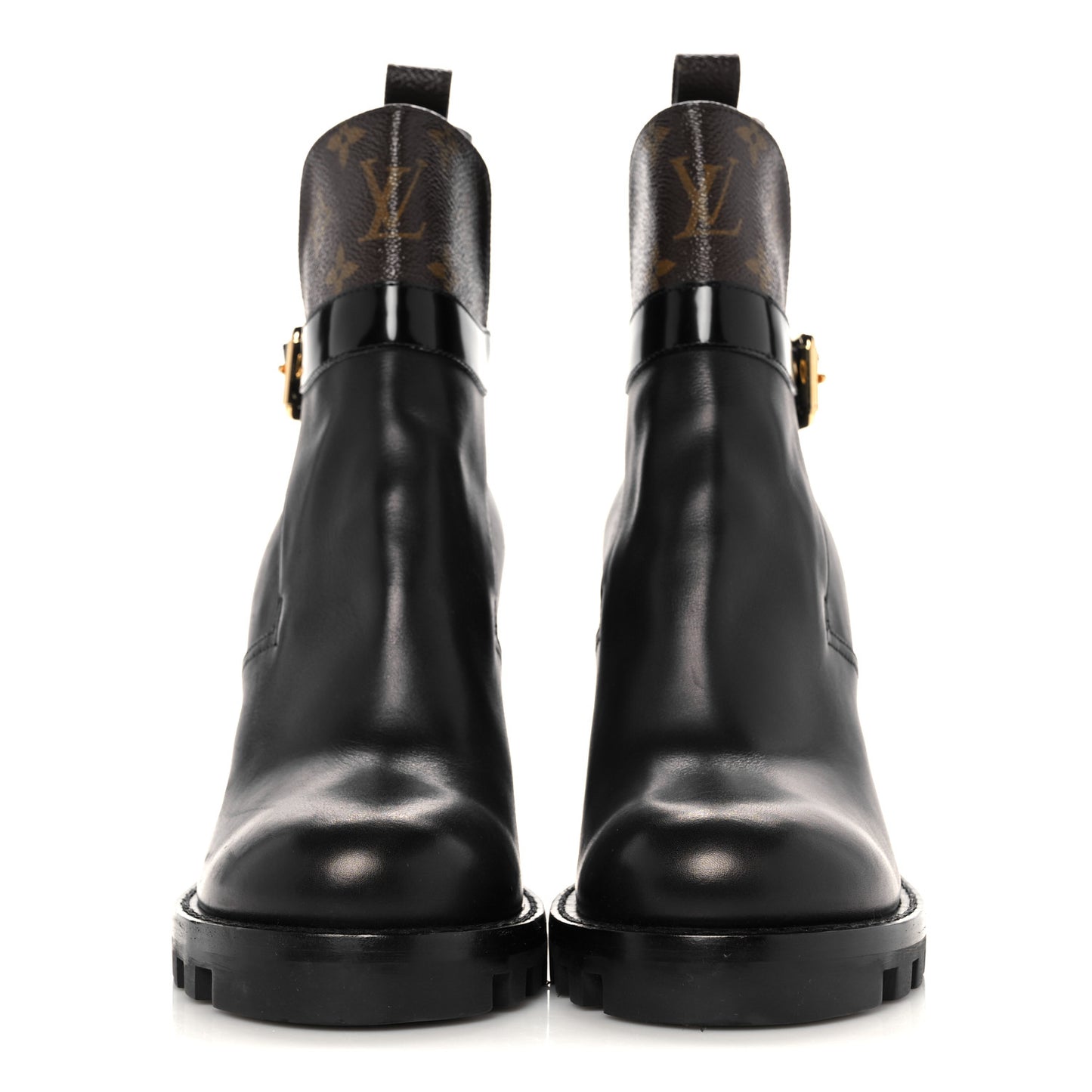 Calfskin Monogram Star Trail Ankle Boots 40 Black