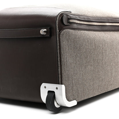 Hermes Toile Trousse Caleche Express Carry On Cabine Suitcase Graphite Etoupe 9 of 10