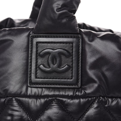 Chanel Nylon Quilted Small Coco Cocoon Reversible Tote Black 11 of 13