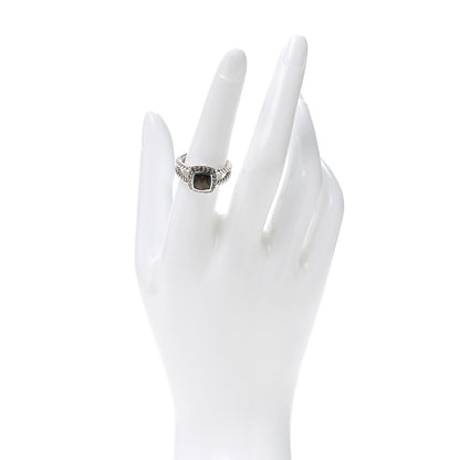 David Yurman Sterling Silver Diamond Smoky Quartz 7mm Petite Albion Ring 54/7 2 of 4