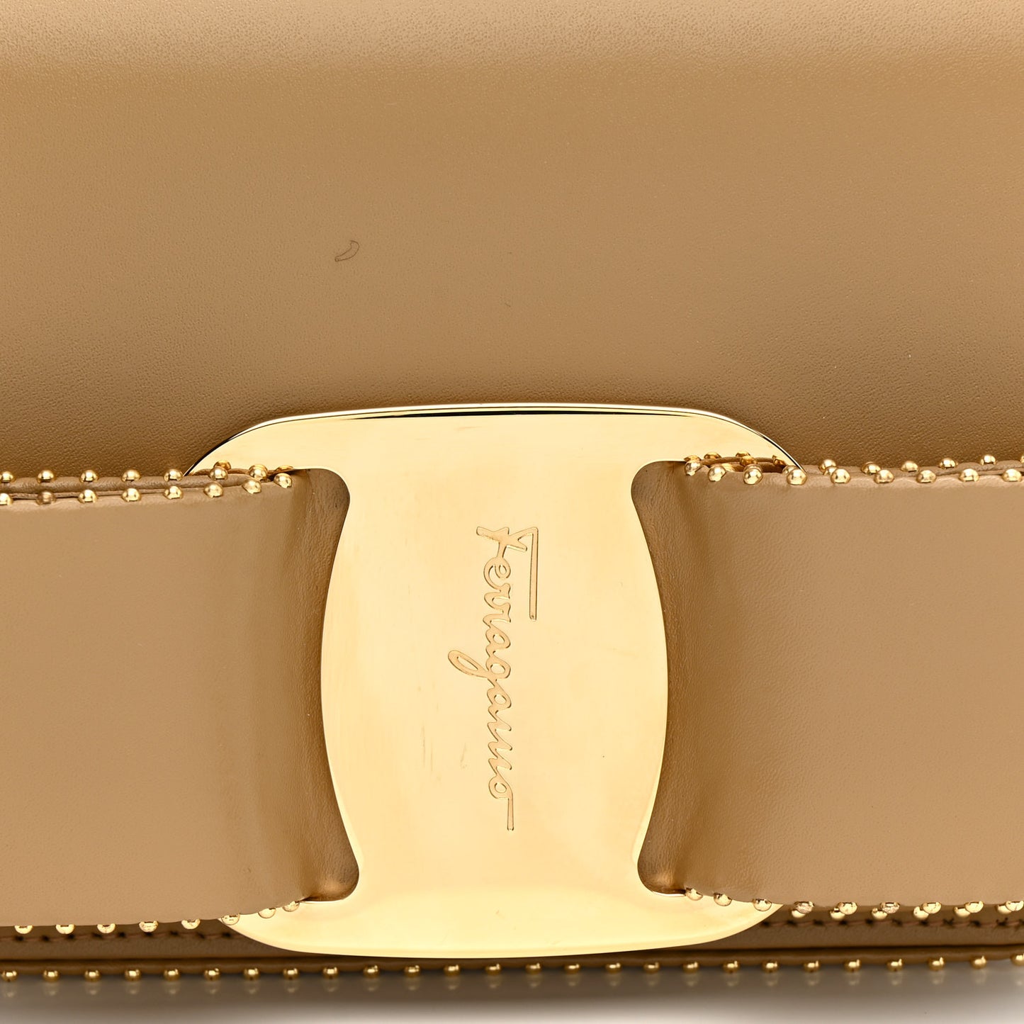 Calfskin Studded Mini Vara Bow Crossbody Bag Camel