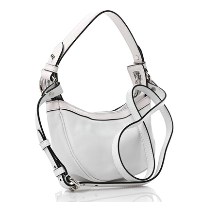 Versace Calfskin Mini Repeat Zip Hobo White 3 of 8