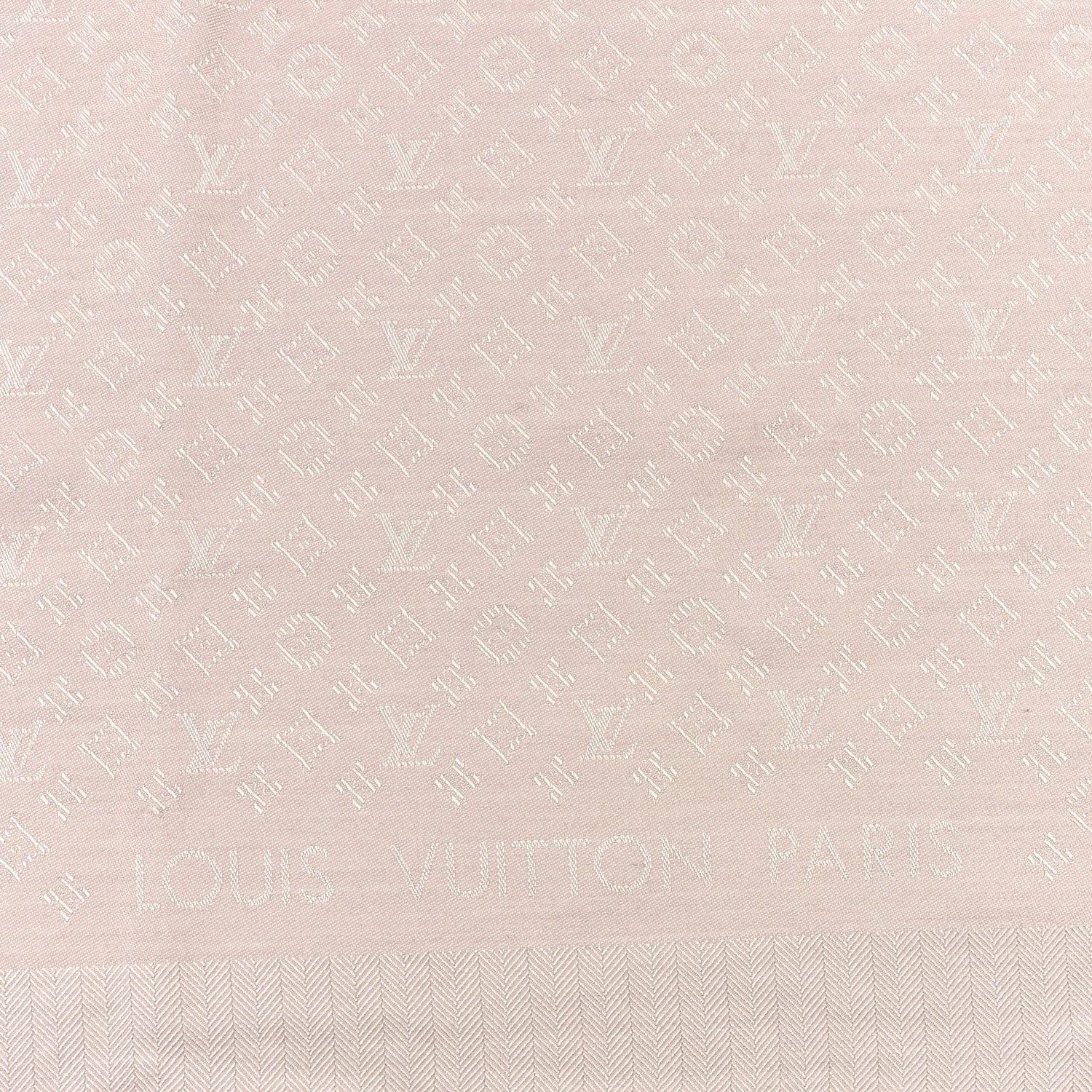 Louis Vuitton Wool Silk Monogram Evermore Shawl Creme 2 of 3