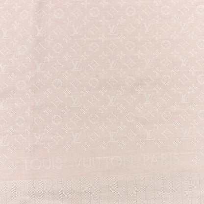 Louis Vuitton Wool Silk Monogram Evermore Shawl Creme 2 of 3