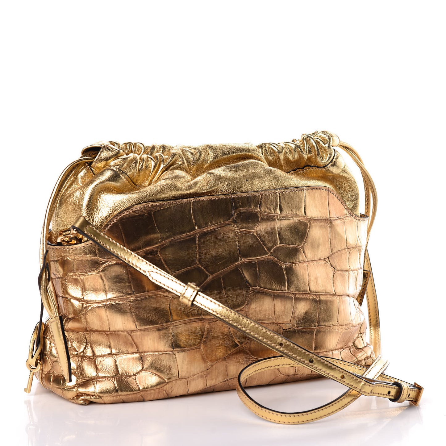 Metallic Alligator Little Crush Gold