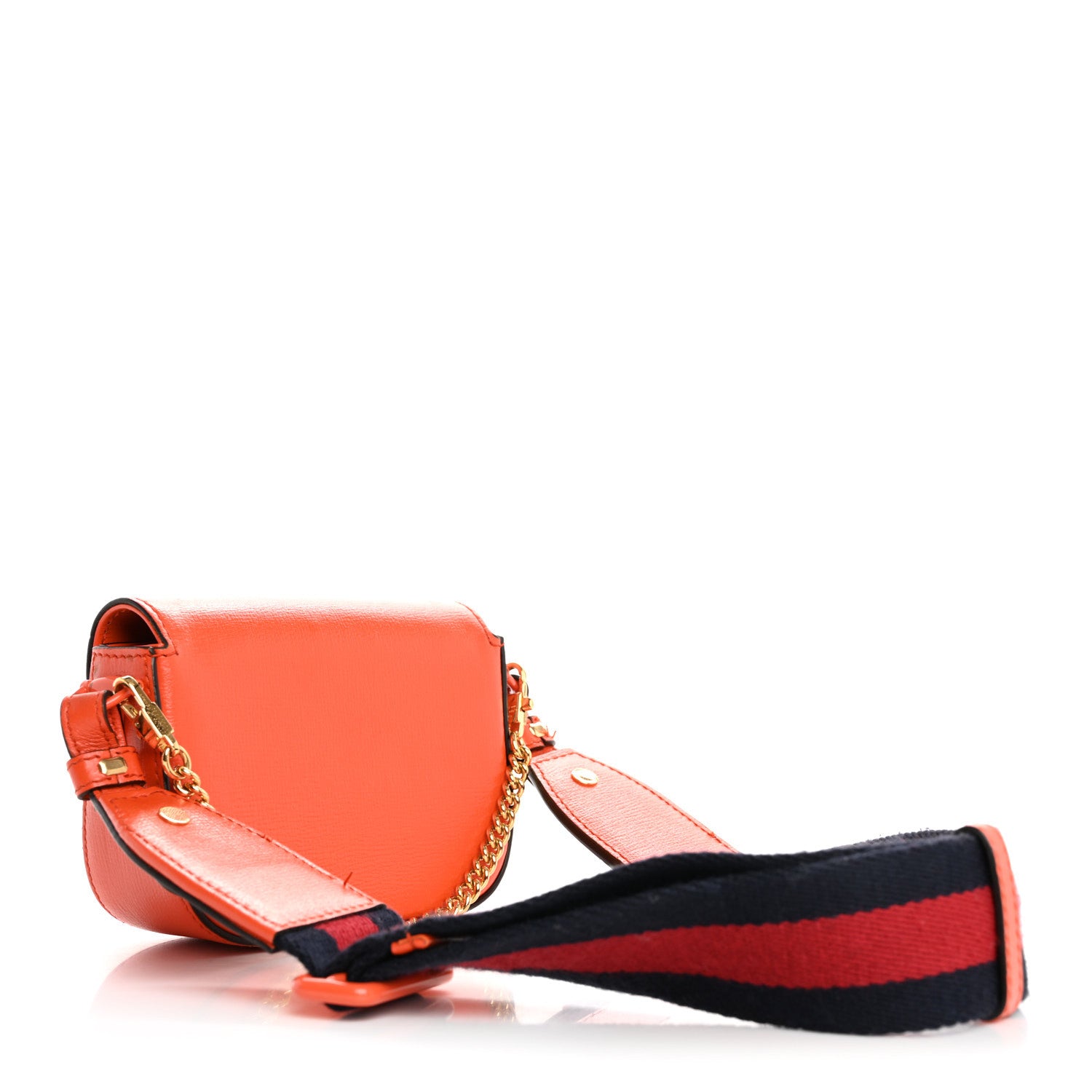 Gucci Azalea Calfskin Web Monochrome Horsebit 1955 Wallet On Strap Orange 3 of 14