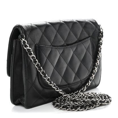 Chanel Lambskin Quilted Wallet On Chain WOC Black 2 of 14