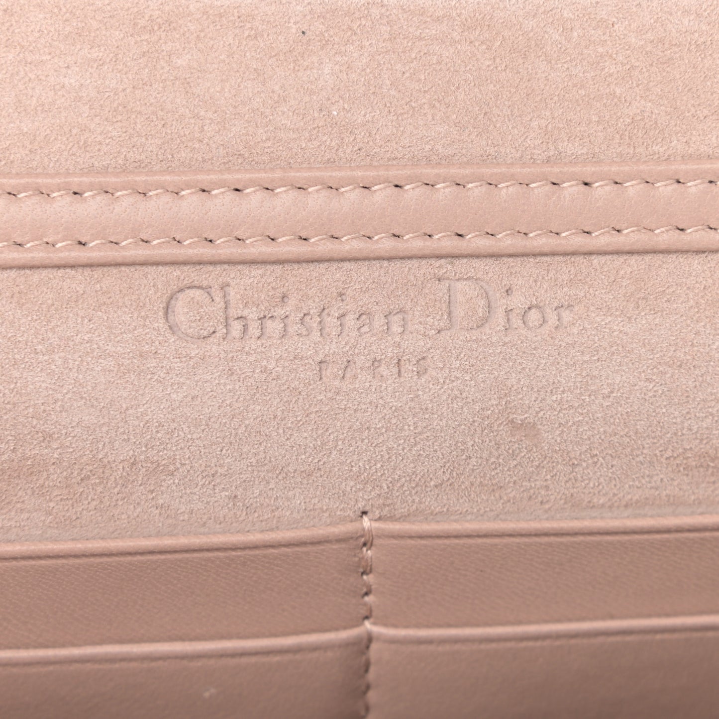 Lambskin Cannage Studded Dioraddict Wallet on Chain Clutch Nude