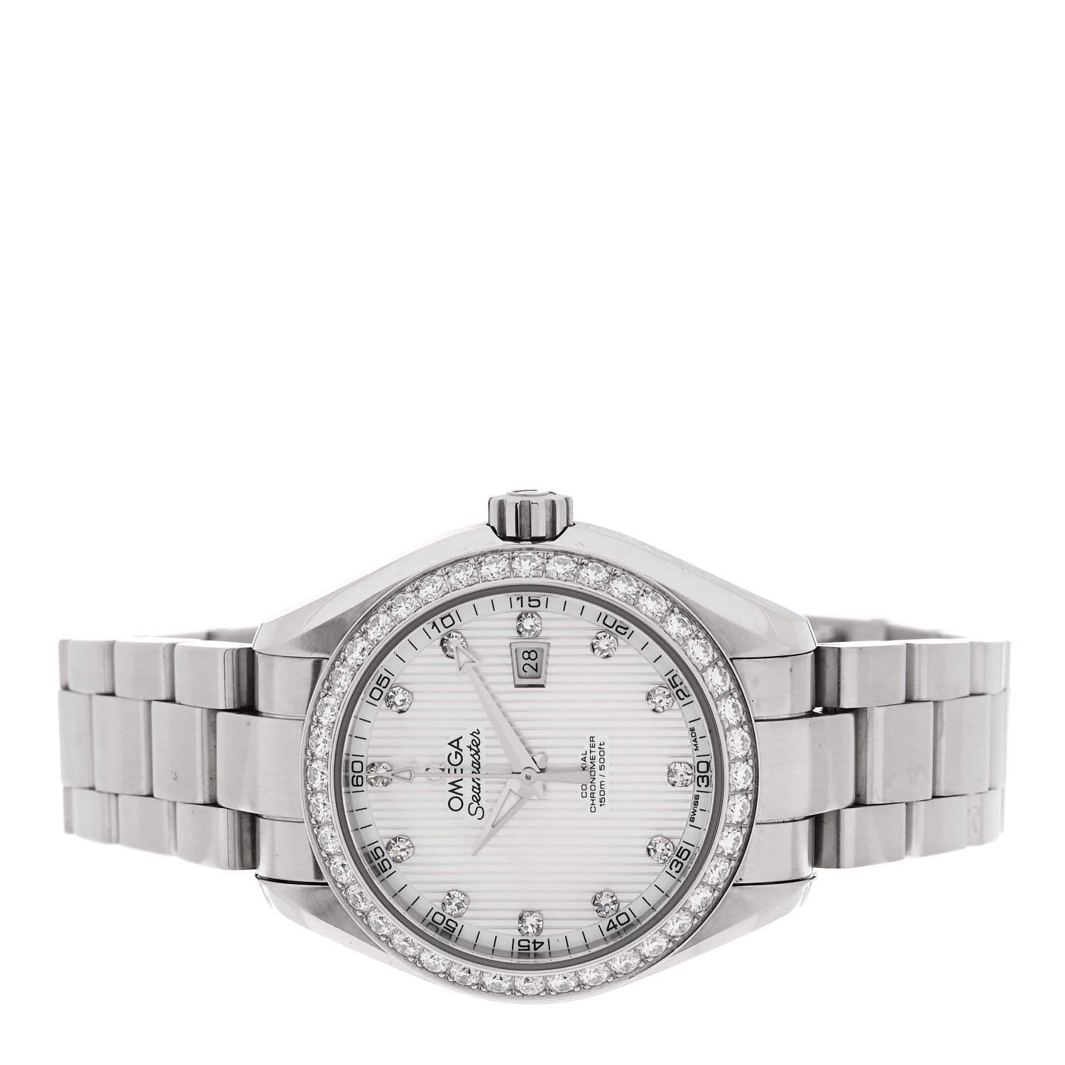 Omega Stainless Steel Diamond Bezel Mother of Pearl 34mm Seamaster Aqua Terra Co-Axial Chronometer Automatic Watch 231.15.34.20.55.001 2 of 5
