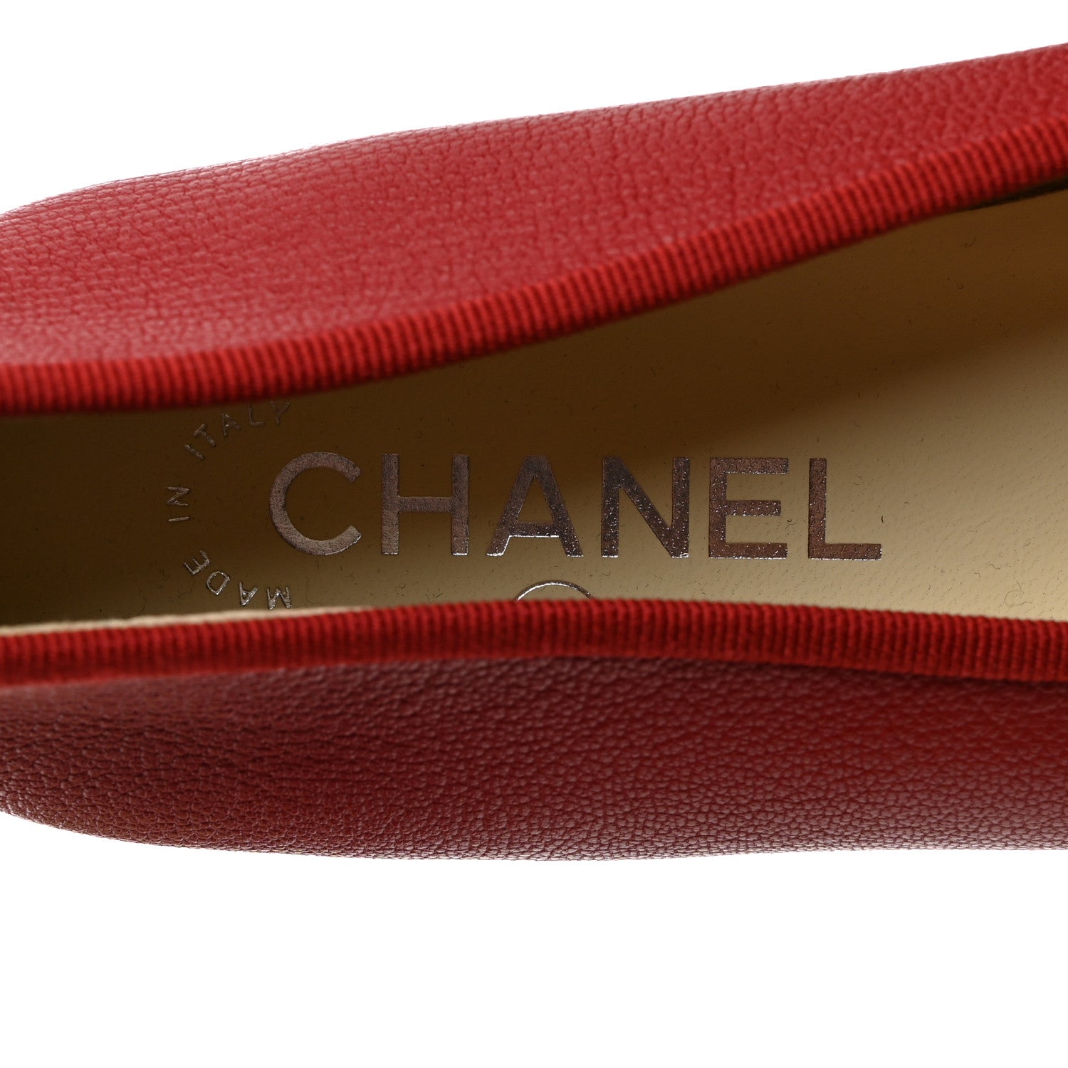 Chanel Goatskin Patent Cap Toe CC Ballerina Flats 39.5 Red 6 of 11