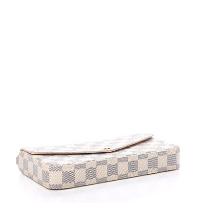 Louis Vuitton Damier Azur Pochette Felicie Chain Wallet Rose Ballerine 4 of 9