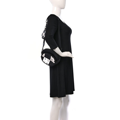 MCM Checkerboard Visetos Small Aren Multifunction Crossbody Pouch Black White 2 of 13