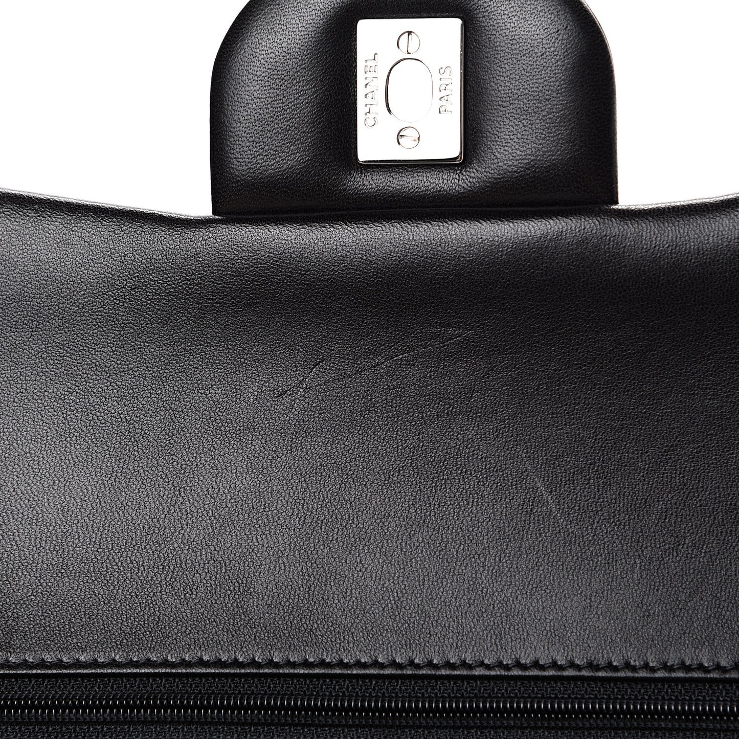 Lambskin Quilted Jumbo Double Flap Black