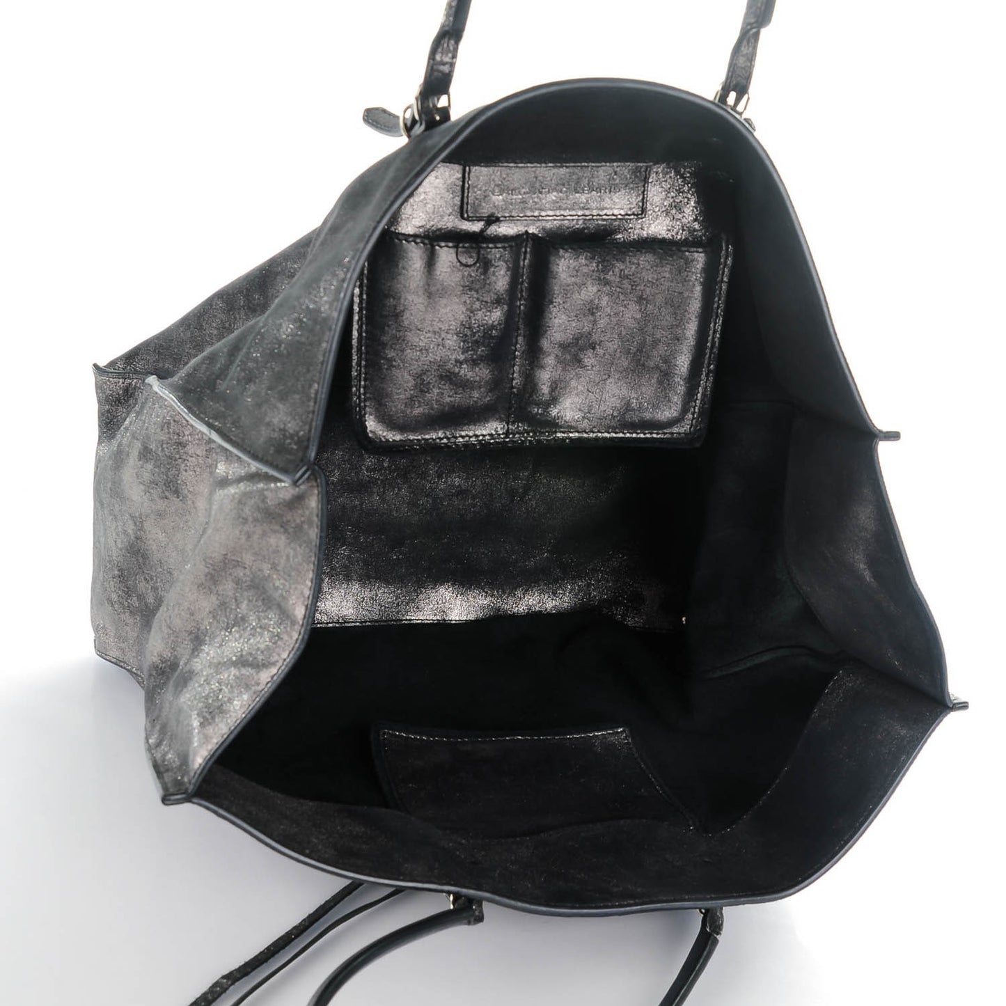 Metallic Calfskin Milkyway Papier A4 Tote Black