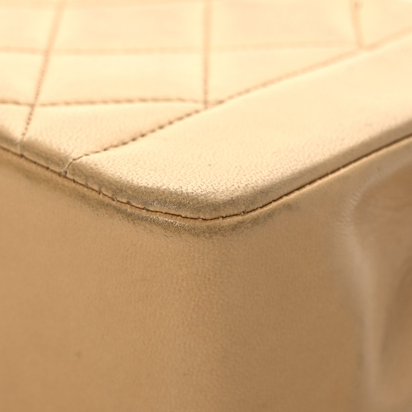 Lambskin Quilted Small Single Flap Beige
