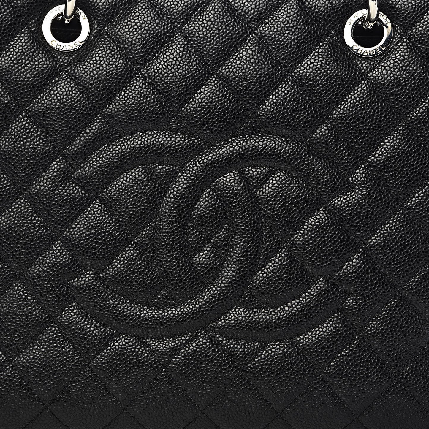 Caviar Quilted Grand Shopping Tote GST Black