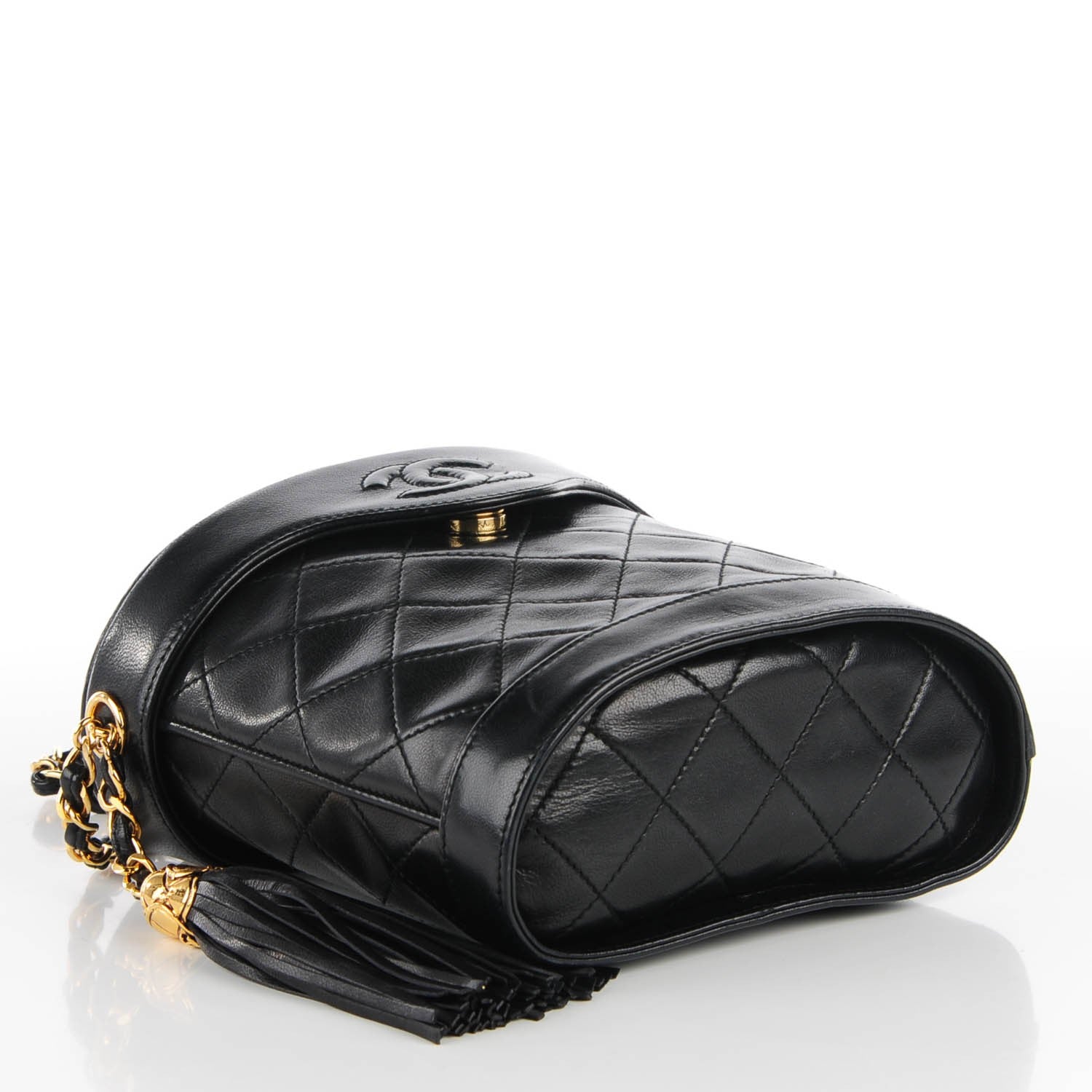 Chanel Lambskin Quilted Tassel Shoulder Bag Black 4 of 8