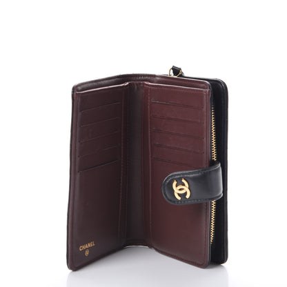 Chanel Lambskin Quilted Zipped Pocket Wallet Black 5 of 10