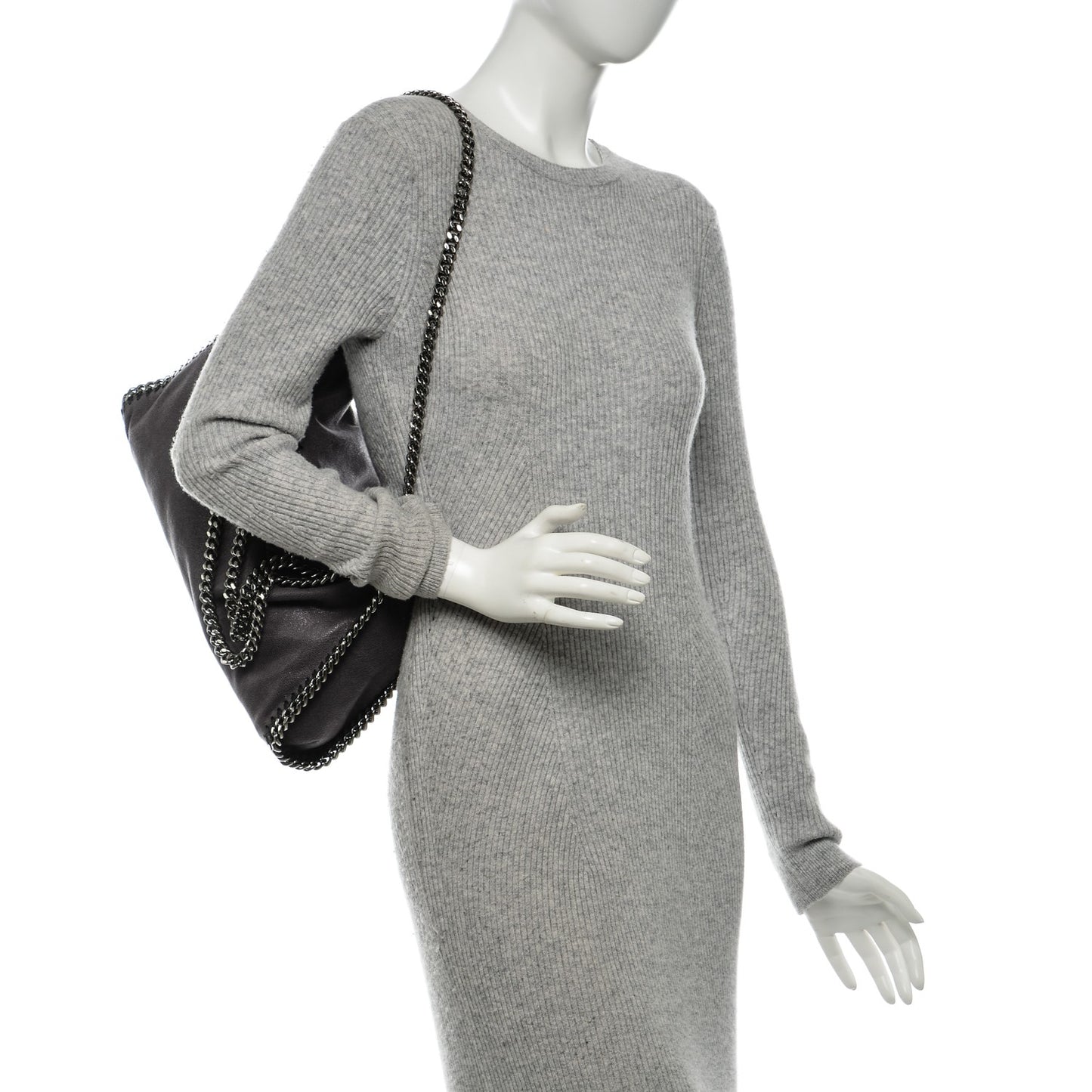 Shaggy Deer Falabella Fold Over Tote Grey