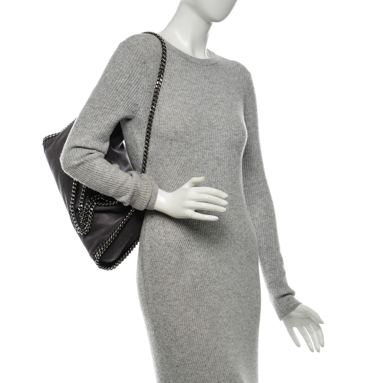 Stella McCartney Shaggy Deer Falabella Fold Over Tote Grey 2 of 6