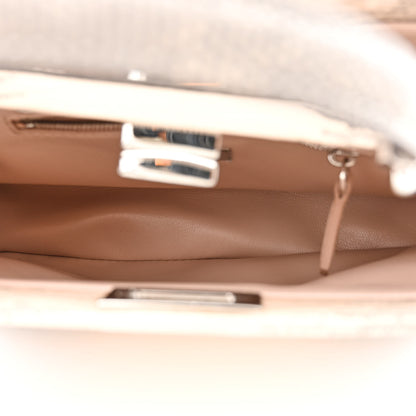 Fendi Lizard Togo Shiny Nappa Mini Peekaboo Iconic Satchel Rosa Skin 6 of 12