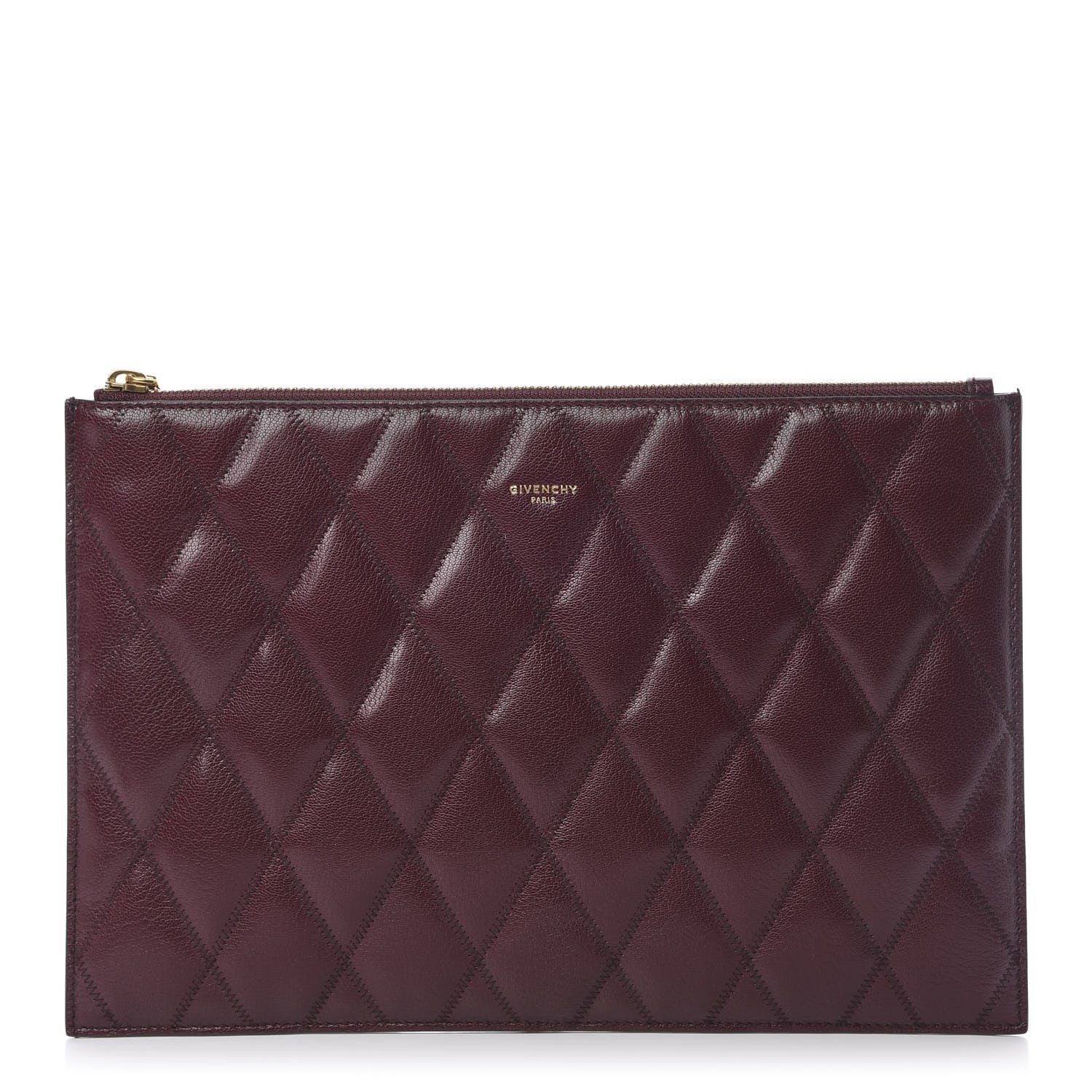 Givenchy Goatskin Quilted Diamond Pouch Aubergine 1 of 8