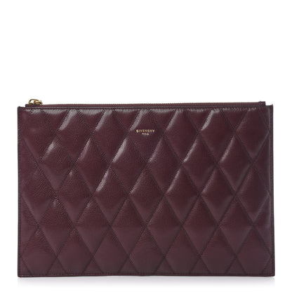 Givenchy Goatskin Quilted Diamond Pouch Aubergine 1 of 8