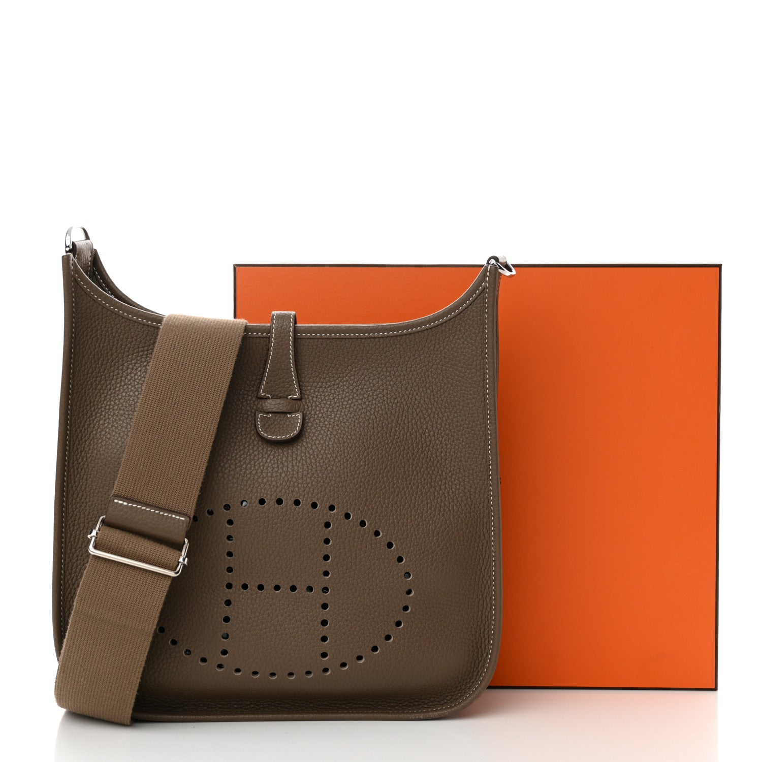 Hermes Taurillon Clemence Evelyne III PM Etoupe 12 of 12