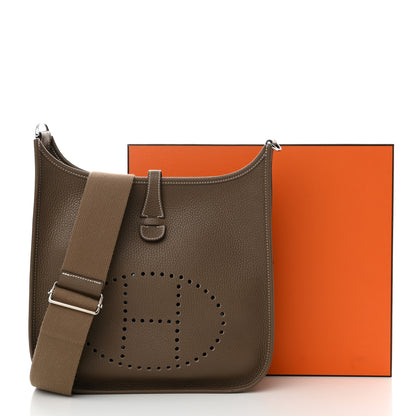 Hermes Taurillon Clemence Evelyne III PM Etoupe 12 of 12