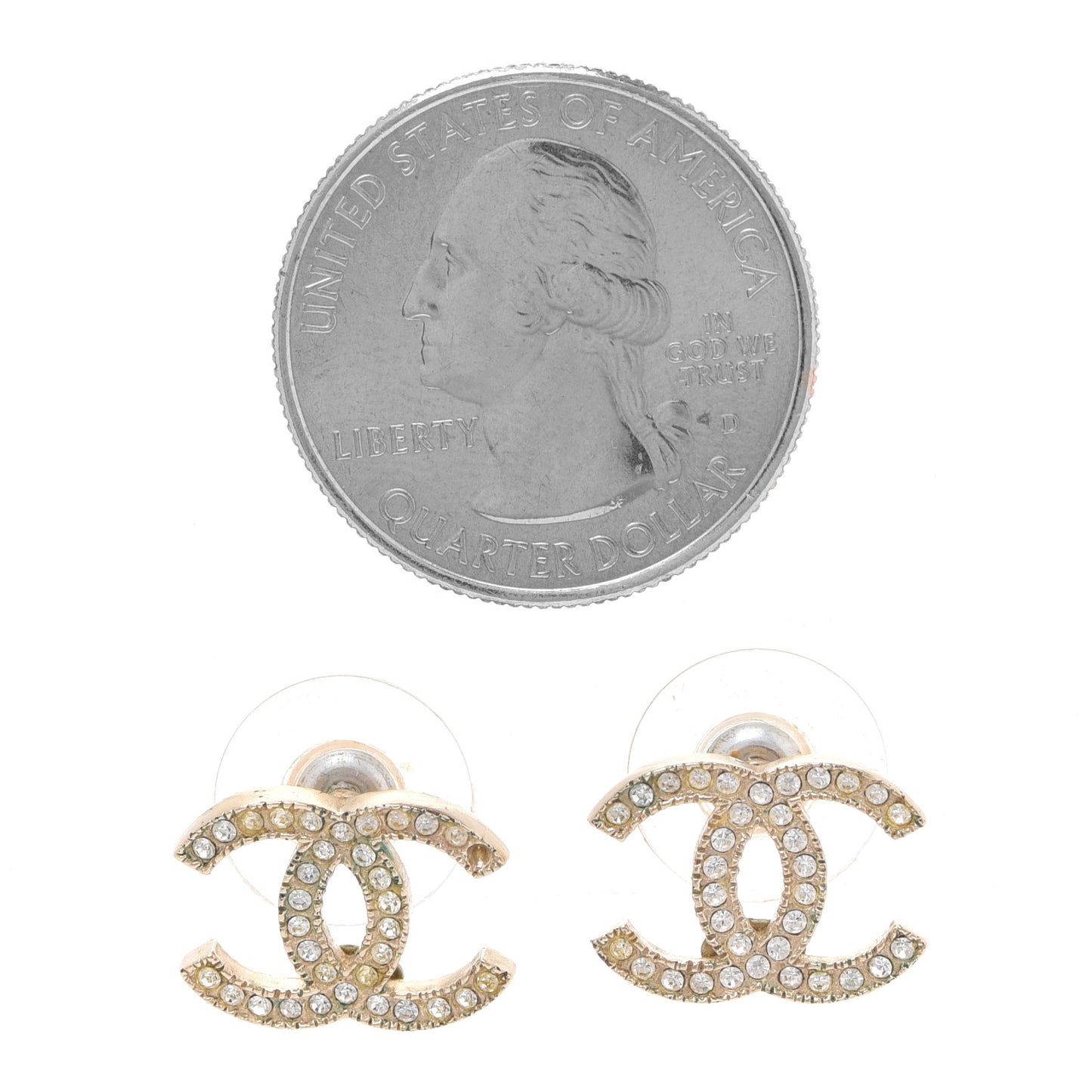 Crystal CC Earrings Gold