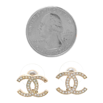 Chanel Crystal CC Earrings Gold 2 of 6