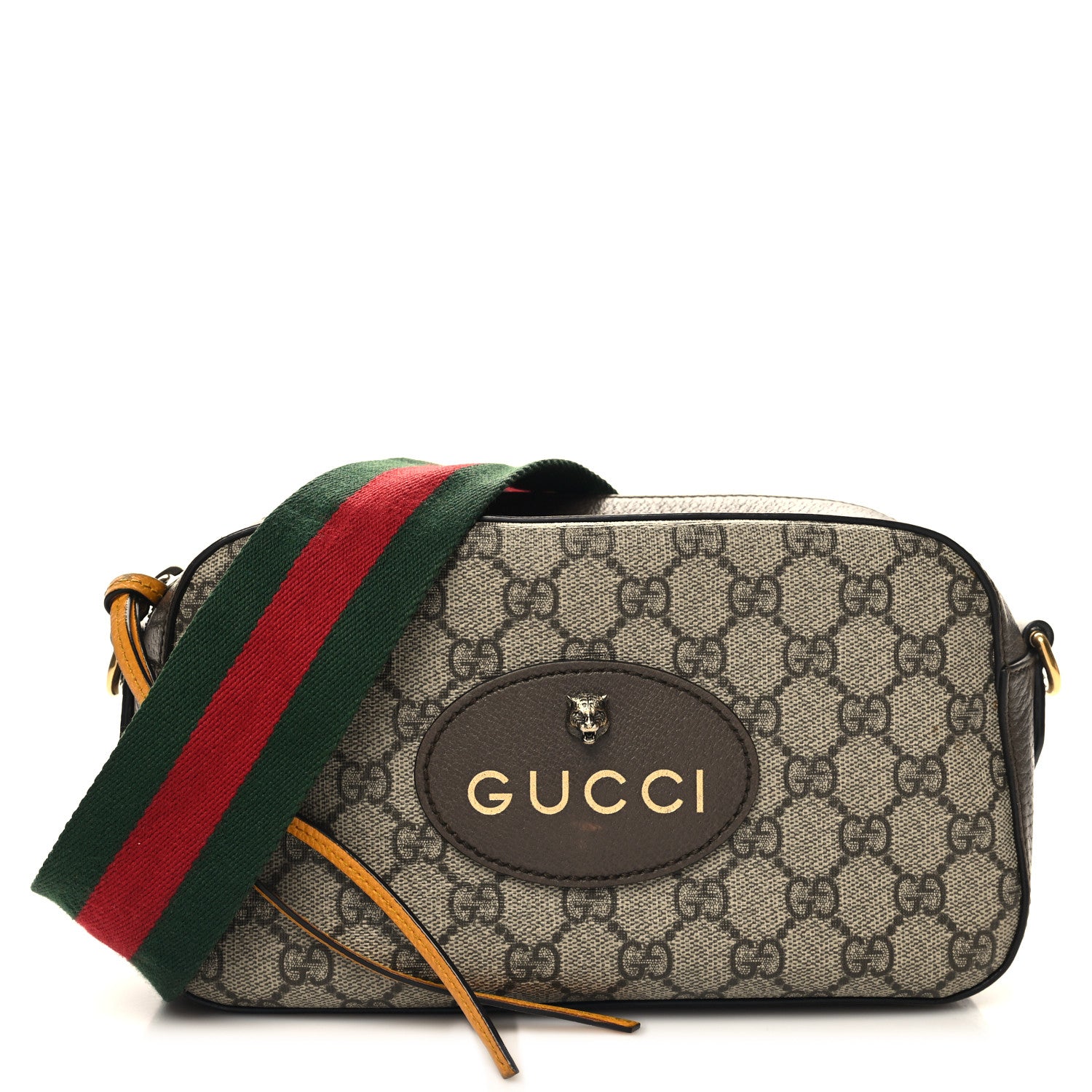 Gucci GG Supreme Monogram Web Neo Vintage Shoulder Bag Beige New Acero Crop 1 of 10