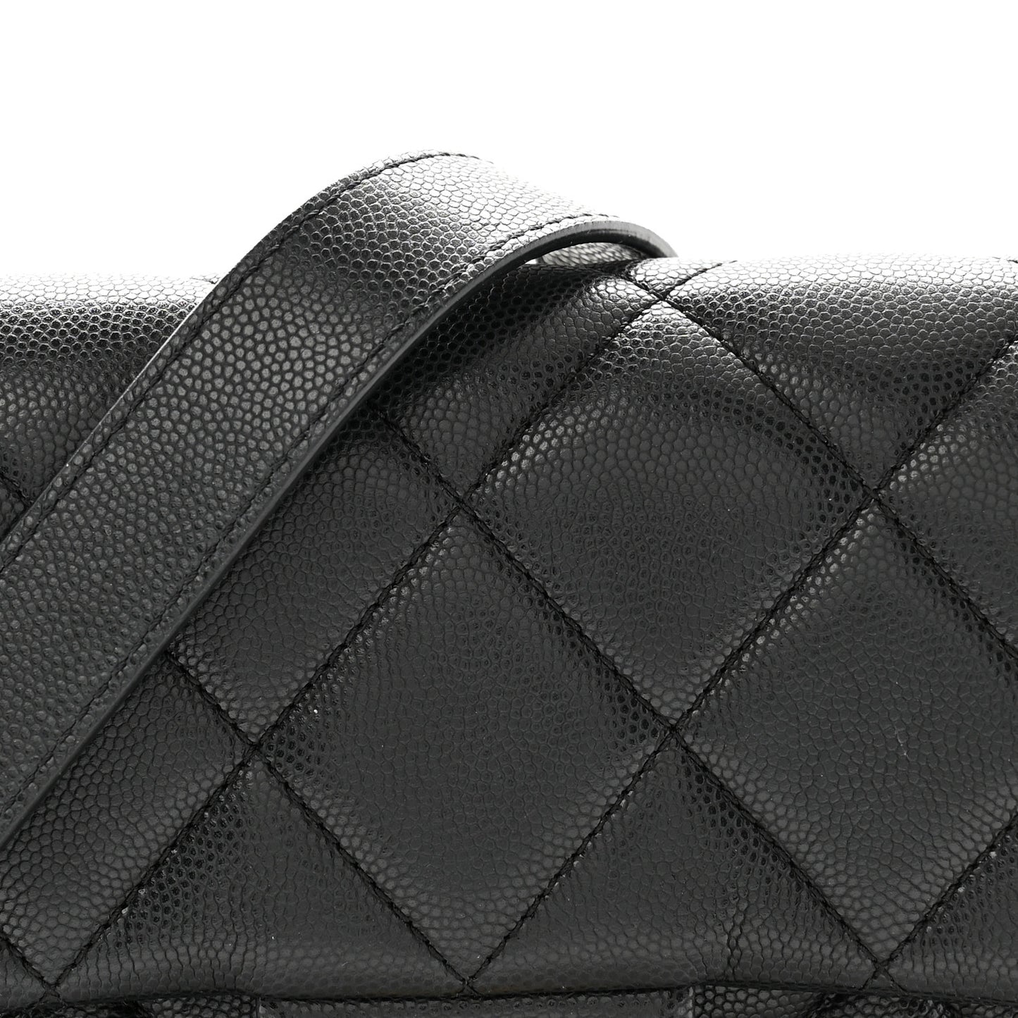 Caviar Quilted Mini Twist Your Buttons Flap Black