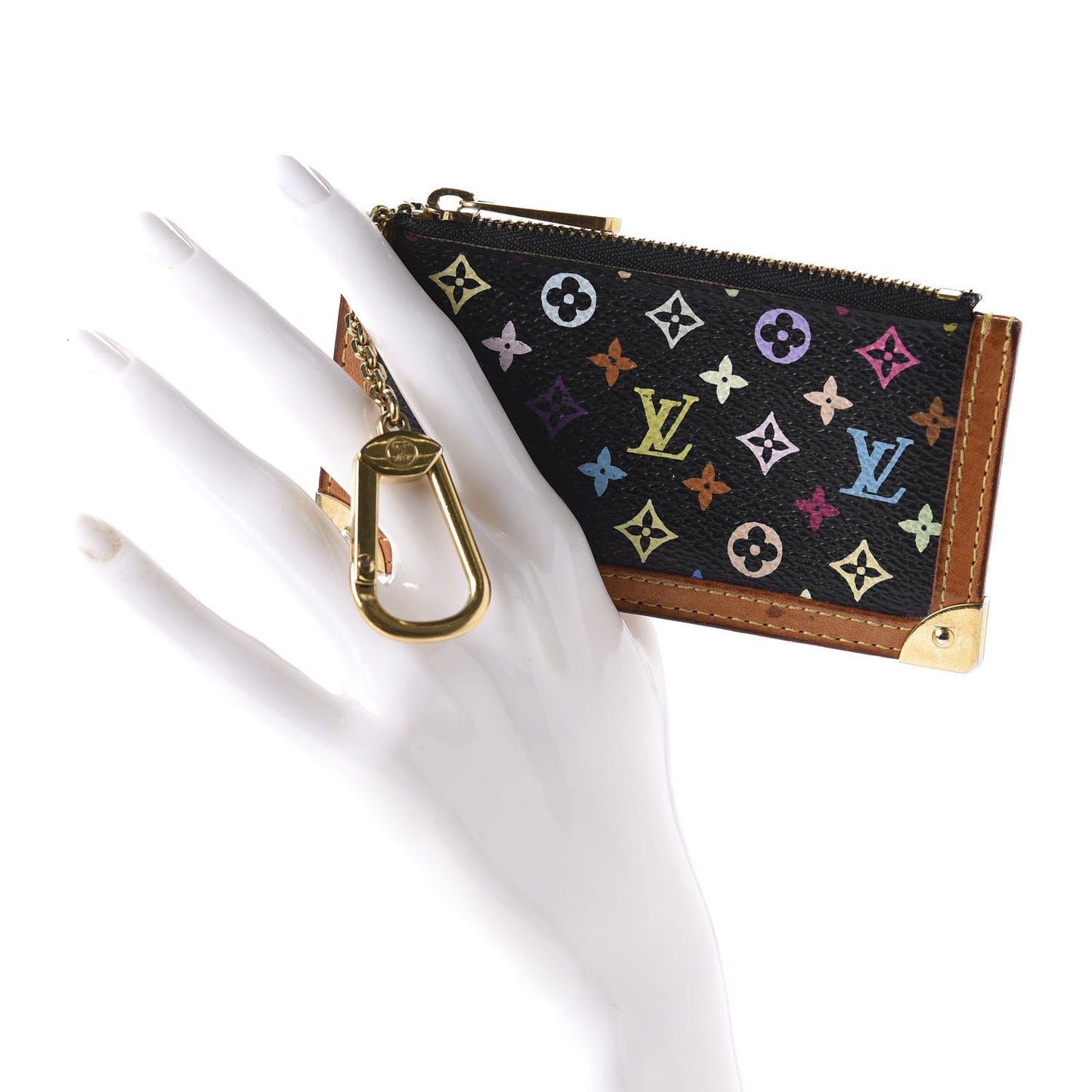 Monogram Multicolor Key Pouch Black
