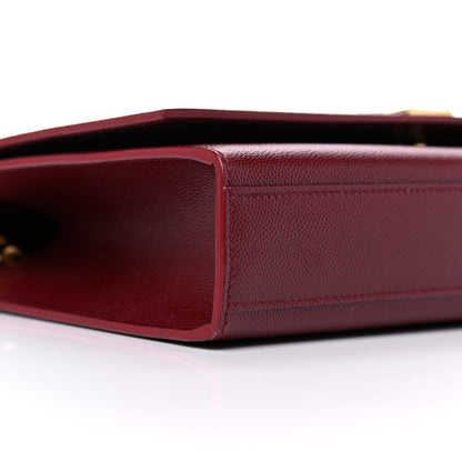 Saint Laurent Grain De Poudre Medium Monogram Kate Satchel Dark Red 8 of 10